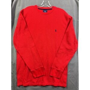 Polo Ralph Lauren Men's Red Long Sleeve Waffle Knit Thermal Sleep Shirt XL